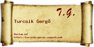 Turcsik Gergő névjegykártya